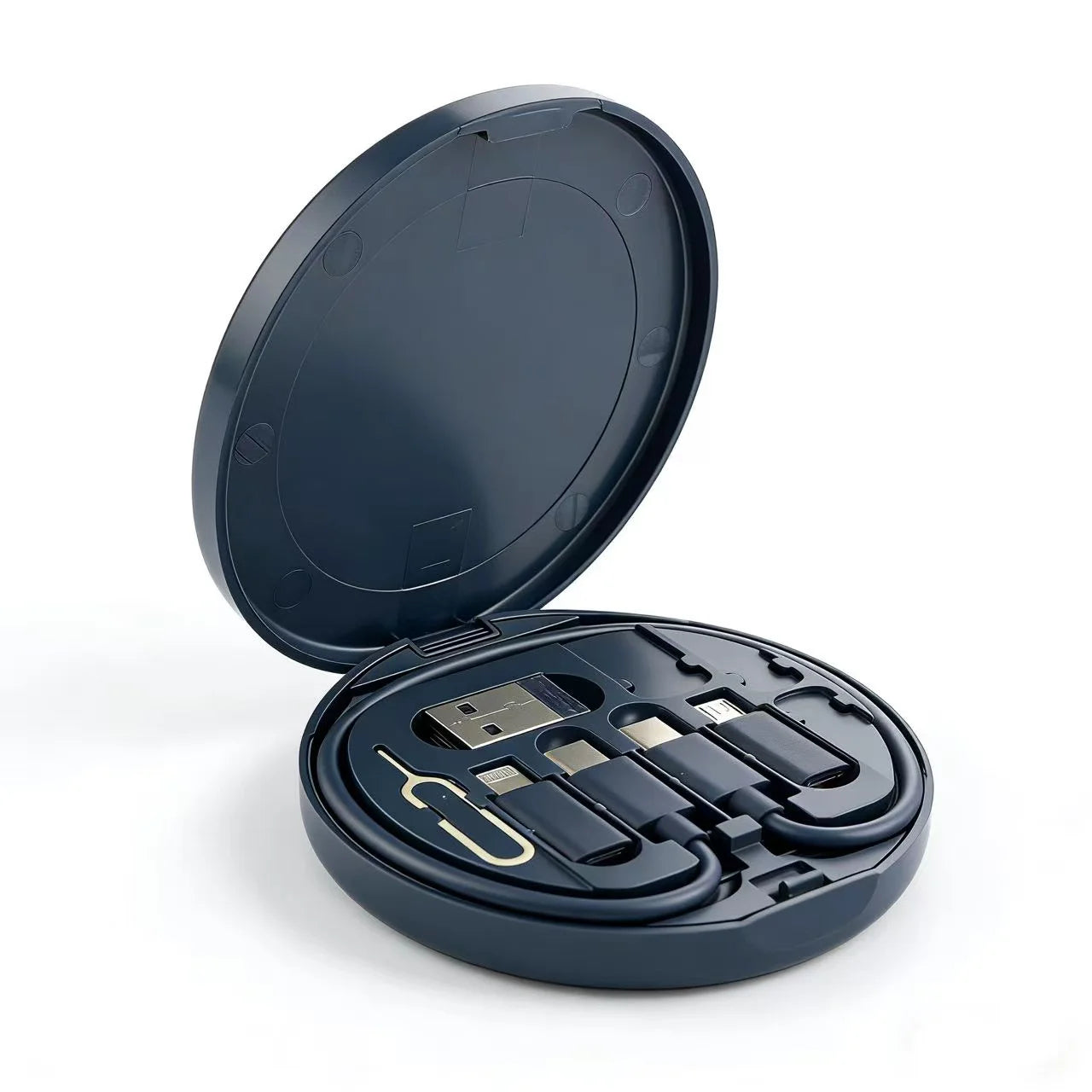 Portable Multifunctional Data Cable Storage Box with 60W Fast Charging Mobile Phone Holder and Multi-Head Conversion Set